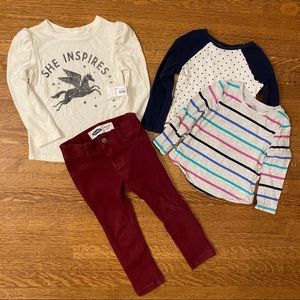 bundle of old navy toddler girl shirts + jeggings